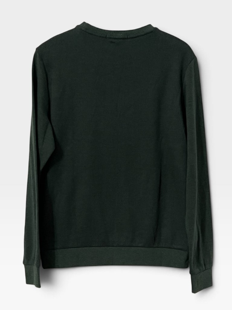 Robert Barakett Cavendish Waffle Thermal Sweater Green S Nwt Minimalist — image 2 of 8